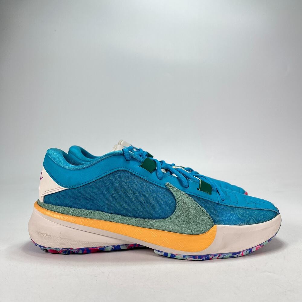 Nike Zoom Freak 5 Greece x Nigeria Blue Basketball Shoes DX4985-400 Men's Sz 7.5